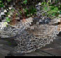 Weaving Woven Basket with Leather Handle